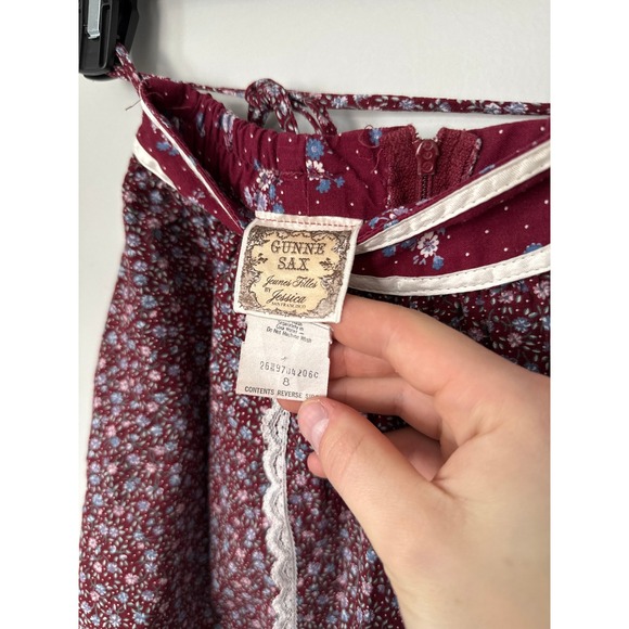 Gunne Sax Jessica Limited Prairie Skirt Floral Lace Tiered Midi Women's 8 - Picture 5 of 9